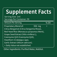 Complément d'extrait de citron bergamote OEM 6 en 1, gouttes de citron bergamote avec extrait de pépins de raisin et d'ail pour la santé cardiaque et immunitaire