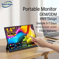 Monitor Portátil Táctil de 14 Pulgadas FHD 1080P IPS Tipo C HD con Soporte Ajustable para Laptop y Teléfono OEM ODM