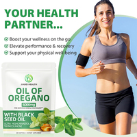 Gélules d'huile de graines noires d'origan sauvage OEM ODM 300/165 mg Carvacrol Thymoquinone 300 gélules Sans gluten Sans soja Sans produits laitiers CAN