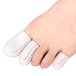 Protector de dedos de los pies, puntera de gel transpirable, fundas de silicona para dedos de los pies con agujeros, proporciona alivio de las uñas perdidas o encarnadas - Product Image 5
