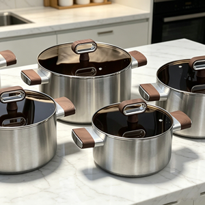FLEY – Marmite polyvalente en acier inoxydable <span class=keywords><strong>avec</strong></span> revêtement en titane pour soupes et ragoûts, ustensile de cuisine domestique, vente en gros - Product Image 1