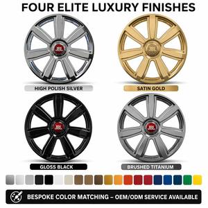 Nuevas llantas <span class=keywords><strong>JBL</strong></span> de aleación de aluminio forjado monobloque de 16-24 pulgadas, pulido de alto brillo, anchas de 10 radios, logo rojo, tapa flotante, 5x120 para Maybach - Product Image 6