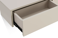 Table de maquillage suspendue personnalisée en couleur noyer/blanc avec deux tiroirs