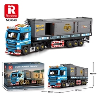 Truk Tangki Minyak Reobrix 840 841 842 843 844 1119PCS Blok Bangunan Semi Berat Model DIY