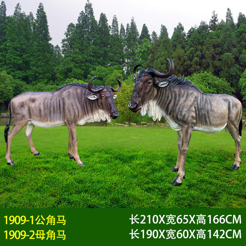 A pair of wildebeest