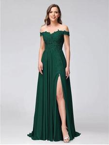 Robes de <span class=keywords><strong>demoiselle</strong></span> <span class=keywords><strong>d</strong></span>'<span class=keywords><strong>honneur</strong></span> en mousseline de soie avec appliques en dentelle, sur mesure, couleur personnalisée, grande taille, épaules <span class=keywords><strong>d</strong></span>énudées, fente haute, longues, <span class=keywords><strong>pas</strong></span> chères, pour les fêtes - Product Image 4