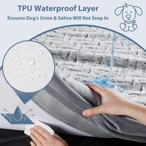 Wasbare hondenbank voor grote honden met afneembare waterdichte hoes, orthopedische grote hondenbank met opstaande zijkanten voor slapen - Product Image 6