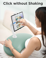 SAIJI coussin lire oreiller support universel pour 4.7-12.9 "tablette Kindle réglable doux paresseux bras tablette support pour téléphone gris