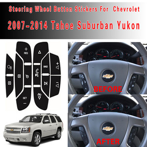 Steering Wheel Control Button Sticker For Chevrolet Yukon Tahoe 2007 2014 Black Adhesive Repair <b>Decal</b> - Product Image 5