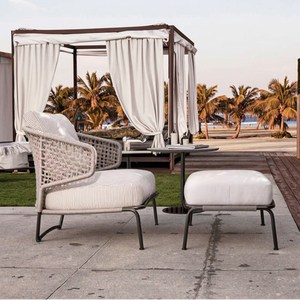 Mobilier d'extérieur pour hôtel Chaise longue <span class=keywords><strong>de</strong></span> <span class=keywords><strong>luxe</strong></span> en aluminium à siège unique avec corde pour restaurant, parc ou villa, piscine, plage, <span class=keywords><strong>bain</strong></span> <span class=keywords><strong>de</strong></span> <span class=keywords><strong>soleil</strong></span> - Product Image 6