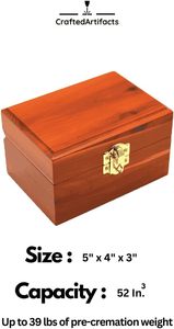 Urne en cèdre aromatique pour les cendres humaines et d'animaux, urne de crémation et d'aquamation pour adultes, nourrissons et animaux (petite) - Product Image 6