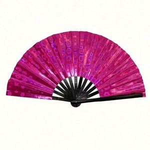 Large Holographic Rave <b>Hand</b> <b>Fans</b> for Women Bamboo <b>Fan</b> Large Folding for Festivals Pride Decorative Holding <b>Fans</b> - Product Image 1