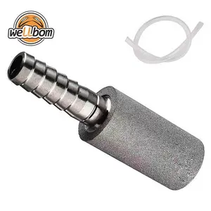 Stainless Steel 2 Micron Diffusion Stone with 1/4'' Barb Home brewing for Beer Water