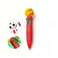 Bolígrafos Multicolor de Fútbol 4 en 1 Retráctiles, Premios Deportivos de Plástico a Granel para Fiestas de Cumpleaños y Aulas, 0.5 mm