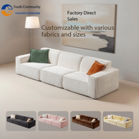 Hochelastisches Komprimiertes Würfelsofa - Cremefarbenes Minimalistisches Langlebiges Komfort-Stoffsofa