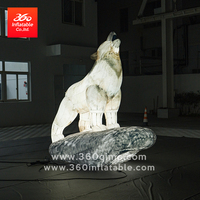 Loup géant gonflable LED 360° personnalisé, animal gonflable lumineux pour la décoration de festival