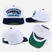 Casquette de baseball High Crown personnalisable avec logo brodé, bicolore, non structurée, style vintage années 90, en velours côtelé, visière en daim, BSCI, vente en gros