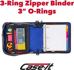 Free Sample <b>3</b>-<b>Ring</b> <b>Binder</b> Zipper It Holds 400 Sheets Compatible Page Protectors Built-in Net Pen Holder Made Durable Polyester - Product Image 5