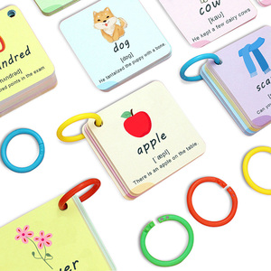 Carte d'apprentissage enfants livre reliure impression bébé dessin animé image couleur personnalisée alphabétique animal plante flashcard - Product Image 2