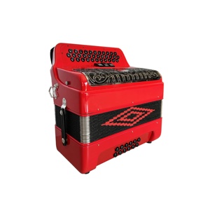 Fisarmonica Professionale SEASOUND JB3412C Rossa, 34 Tasti, 12 Bassi, 3 Registri, Diatonica, Copertura in Celluloide, Portatile, Griglia Nera e Argento - Product Image 4