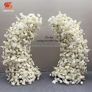 Fleur artificielle en soie lisse faite à la main LEDA, rose blanche, arche brisée, couleurs personnalisées, toucher doux et naturel - Product Image 1