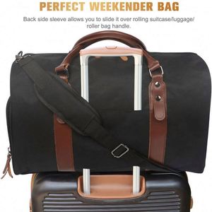 BSCI factory Wholesale Foldable Canvas Sports Gym Duffel <b>Bag</b> nylon <b>Overnight</b> <b>Bag</b> Travel Vintage Weekend Duffle <b>Bags</b> For <b>Men</b> - Product Image 2