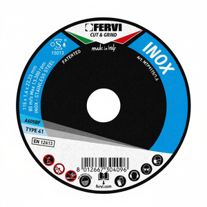 Disque de coupe en acier inoxydable Fervi 115x1,6x22,23 mm Type 41 Inox Cut And Grind Fabriqué en Italie - Product Image 2