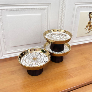 Hiện Đại Dùng Một Lần Bằng Gỗ Khay Chân Với Gốm Bộ Đồ Ăn Cho Trung Đông Arab Bên Khách Sạn Cho Trái Cây Snack Bánh Phục Vụ - Product Image 1