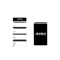 APEX Présentoir à tabac moderne sur pied en acrylique verrouillable avec 4 étagères, personnalisé pour supermarché