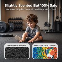 Tapis d'exercice puzzle (6 tuiles, 10 bordures, 16 pieds carrés) Dalles de mousse EVA haute densité à emboîtement pour salle de sport, antichoc, unisexe
