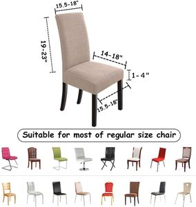 Jacquard Stretch Washable Durable Comfortable Office Chair Slipcover Spandex/Polyester 190gsm Fabric <b>Dining</b> Room Customizable - Product Image 4