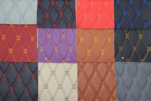 Litchi <span class=keywords><strong>matelassé</strong></span> point de diamant faux <span class=keywords><strong>cuir</strong></span> synthétique pour plancher intérieur de voiture - Product Image 4