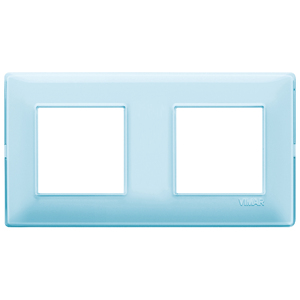 Vimar 2 Gang Wall <b>Switch</b> Plate 80x20mm Transparent Blue - Product Image 1