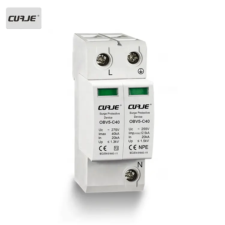 Class 2 single phase Surge arrester surge protection 40KA lightning protection device 2P AC SPD