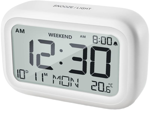 Reloj despertador electrónico, lámpara de noche, alimentado por batería <span class=keywords><strong>Lcd</strong></span>, volumen ajustable, pantalla de temperatura de fin de semana, reloj despertador Digital - Product Image 1
