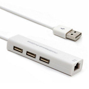 <b>USB</b> <b>2.0</b> Hub With Ethernet Adapter 3 Port <b>USB</b> To RJ45 Network Card For Laptop - Product Image 1