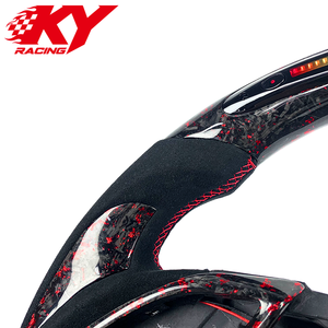 Volante personalizado de fibra de carbono forjada con revestimiento de gamuza negra y función de calefacción para Chevrolet Camaro SS ZL1 Corvette C7 Z06 ZR1 - Product Image 2