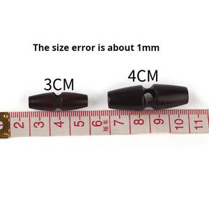 Bouton à bascule de corne en bois à 2 trous Bouton à bascule de corne en bois naturel coloré et brun pour manteau - Product Image 3