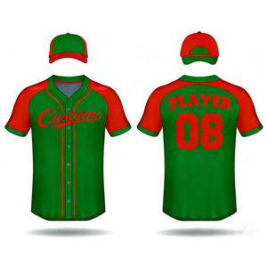 Ensemble de maillots de baseball rouge et blanc pour femmes, sublimation numérique sur toute la surface, chemises de baseball personnalisées, boutons, surdimensionné - Product Image 4