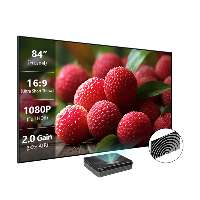 84 Inch Fixed Frame Projector Screen Fresnel UST ALR Projection Screens 8K Ultra HD 3D Support ALR Screen