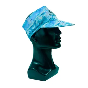 Design personalizado poliéster sol viseira chapéu capa verão praia sunhat viseira