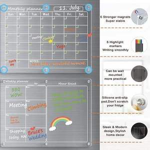 Pizarra Magnética de Acrílico de Alta Transparencia, Superficie de Escritura de Borrado en Seco, 3 mm de Grosor, Juego de Varias Piezas para Refrigerador - Product Image 3