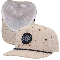 OEM Neu eingetroffene wasserdichte Sport-5-Panel-Golfmützen mit atmungsaktivem Hydro-Gewebe-Patch-Logo für Baseballmützen für Spiele auf dem Golfplatz