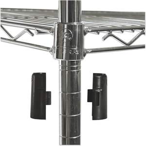 Alera ALE Unité de rangement complète à quatre étagères en fil métallique avec roulettes 48 x 18 x 72 Argent - Product Image 5