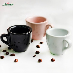 Ensemble <span class=keywords><strong>de</strong></span> tasses à <span class=keywords><strong>café</strong></span> en céramique <span class=keywords><strong>de</strong></span> style italien avec soucoupes, vente en gros, logo personnalisé, ensemble <span class=keywords><strong>de</strong></span> tasses à expresso en grès épais - Product Image 2