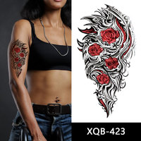 XQB401-500 grand bras transfert d'eau imperméable à l'eau anti-transpiration bras jambe dos taille corps Art temporaire tatouage autocollants pour hommes et femmes