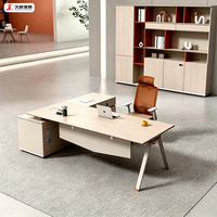 Meubles de bureau JIUSHUN, table de bureau moderne en forme de L, bureau de direction pour PDG, directeur, patron