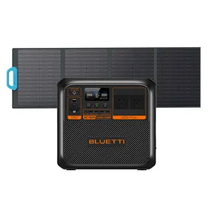 Bluetti AC180P สถานีพลังงาน VS PV120แผงเซลล์แสงอาทิตย์พร้อมจอแสดงผล1800วัตต์แบตเตอรี่ลิเธียมพลังงานสำรองในบ้าน