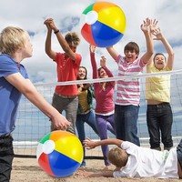 Ballon de plage gonflable en PVC arc-en-ciel six couleurs personnalisé OEM/ODM 2027 pour les activités estivales en plein air des enfants
