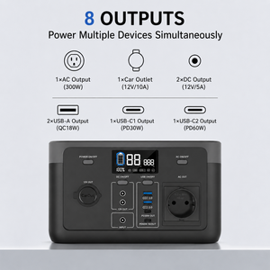 Station d'alimentation portable OEM 300W, batterie 192Wh, générateur solaire avec charge rapide PD 65W pour le camping et les situations d'urgence - Product Image 2